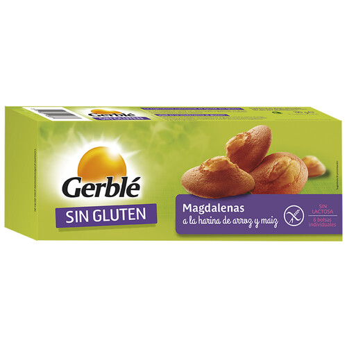 GERBLÉ Magdalenas sin gluten GERBLÉ, 180 g.