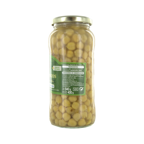 PRODUCTO ALCAMPO Garbanzos cocidos bajo contenido en sal PRODUCTO ALCAMPO 400 g.