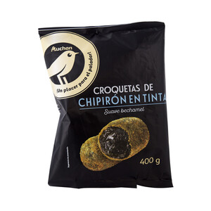 Imagen de ALCAMPO GOURMET Croquetas rellenas de suave bechamel y chipirones en su tinta 400 g.