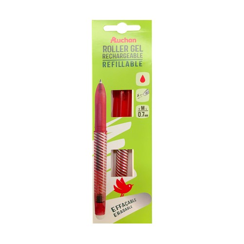 Bolígrafo tinta borrable rojo, ALCAMPO.