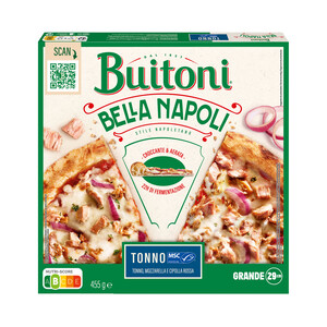 BUITONI Pizza congelada de atún, mozzarella y cebolla roja BUITONI Bella napoli 450 g.