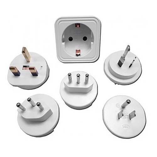Adaptador de viaje compatible en 100 países, incluye 5 clavijas, EUROBRIC.