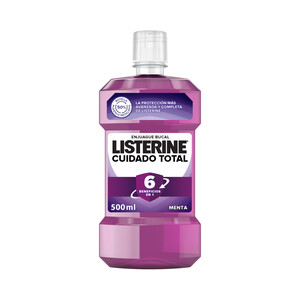 LISTERINE Enjuague bucal de uso diario con sabor a menta LISTERINE Cuidado total 500 ml.