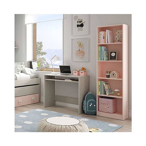Mesa de escritorio 79 x 78 x 43 cm, color blanco alpes, Oak HABITDESIGN.