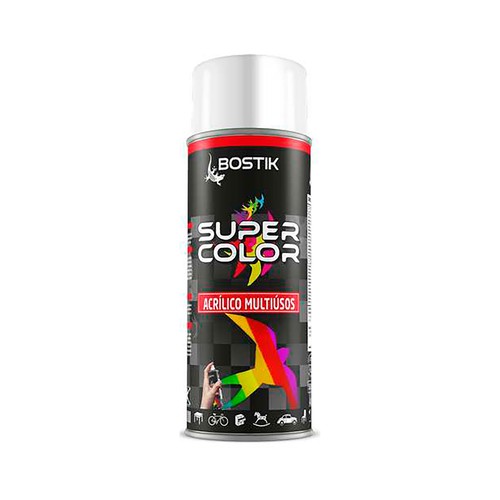 Pintura spray acrílico Blanco Brillante, RAL9010, 400 ml, BOSTIK.
