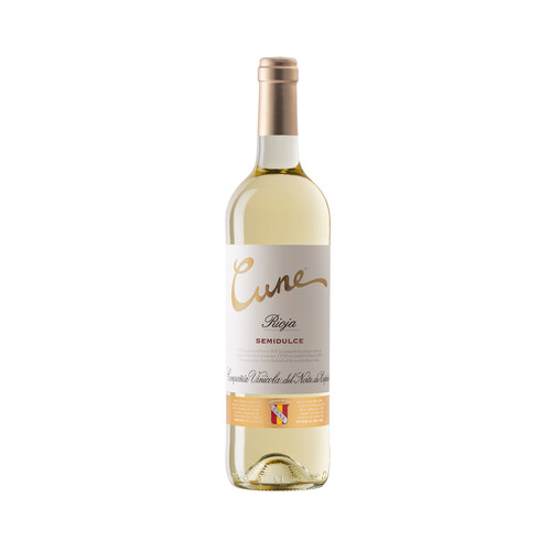 Vino blanco semidulce con denominación de origen calificada Rioja CUNE botella de 75 cl.