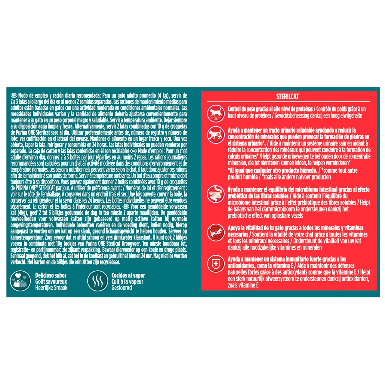 ONE PURINA Latitas de alimento húmedo para gato esterilizado pollo y zanahoria 4X85g