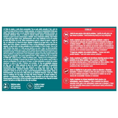 ONE PURINA Latitas de alimento húmedo para gato esterilizado pollo y zanahoria 4X85g
