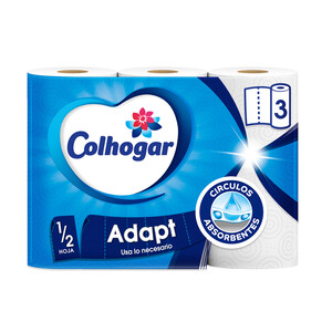 COLHOGAR Papel de cocina Adapt COLHOGAR 3 = 4,5 rollos