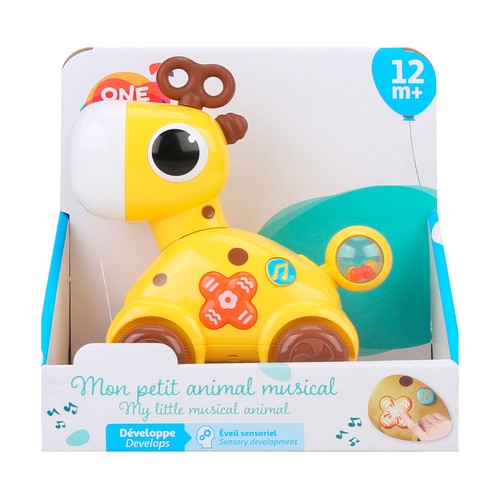 Mi pequeño animal Musical con rueda, ayuda al desarrollo sensorial, modelos surtidos +12 Meses ONE, TWO FUN Baby