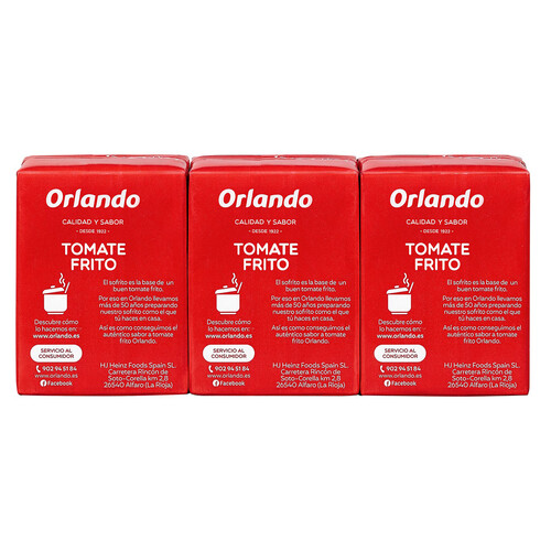 ORLANDO Tomate frito ORLANDO 3 uds. 212 g.