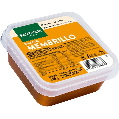 Dulce de membrillo con fructosa SANTIVERI 400 g.