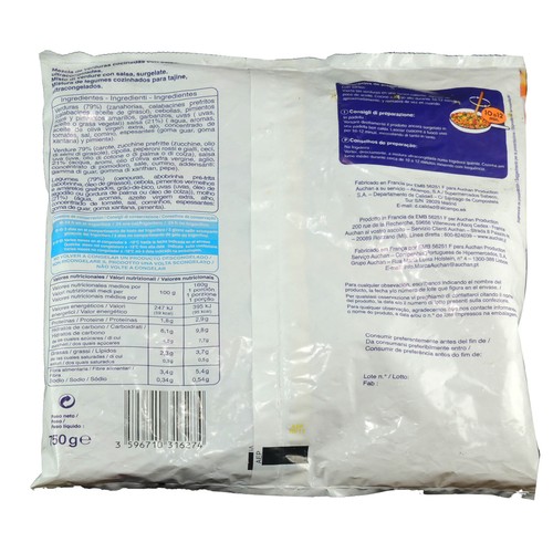 AUCHAN Salteado de verduras para tajine 750 g. Producto Alcampo