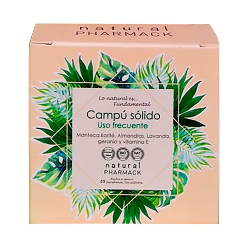 PHARMACK Champú sólido de uso frecuente, para todo tipo de cabellos 65 g.