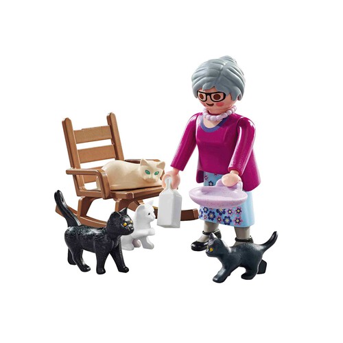 PLAYMOBIL abuela con gatos