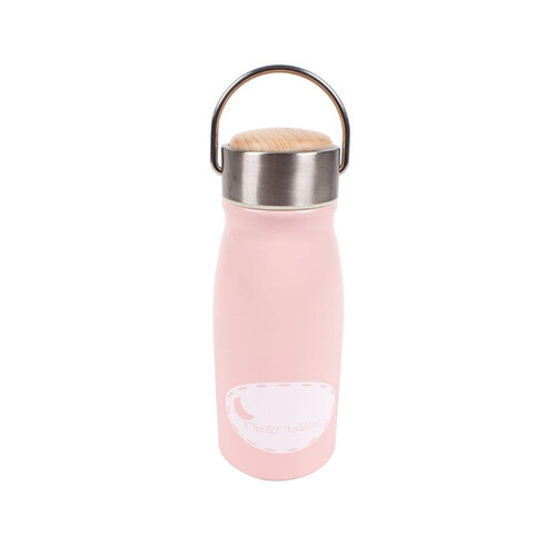 Botella termo para bebé, 350ml, color rosa, MORA. 