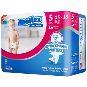 Imagen de MOLTEX Premium Pañales talla 5 (13-18 kg) 44 uds.