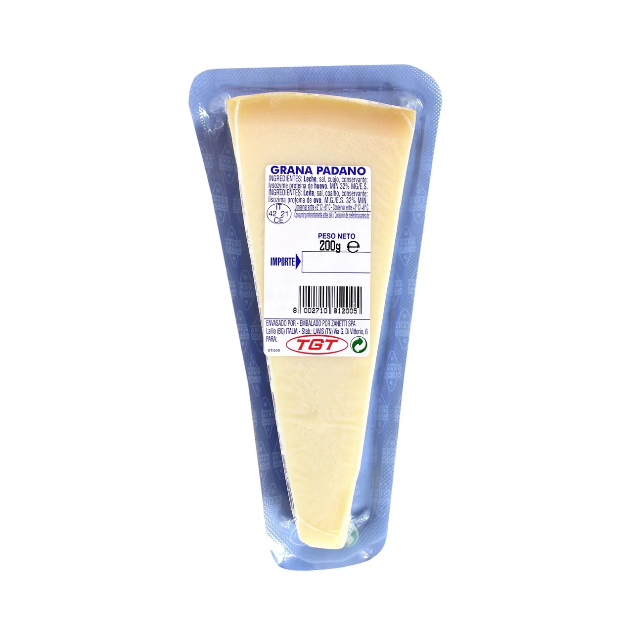 ZANETTI Queso grana padano ZANETTI 200 g.