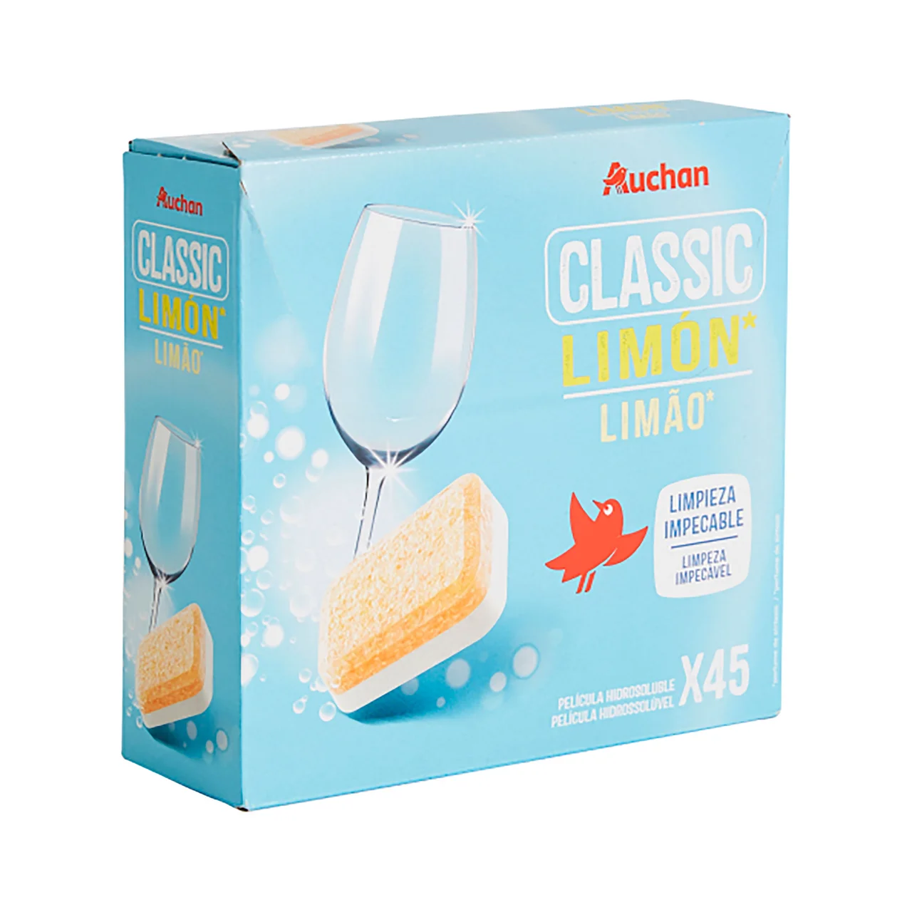 PRODUCTO ALCAMPO Detergente para lavavajillas máquina concentrado PRODUCTO ALCAMPO 45 uds. x 10 g.