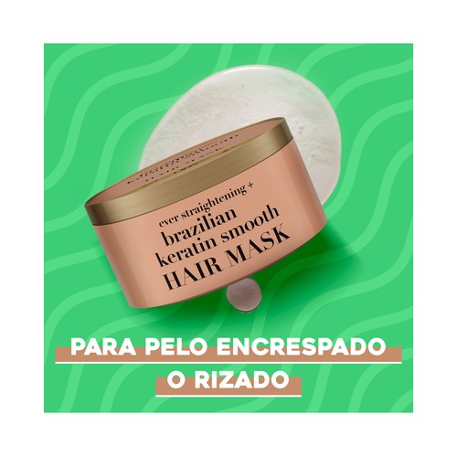 OGX Mascarilla capilar con keratina de Brasil, para cabellos rizados o encrespados 300 ml.