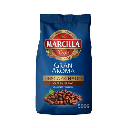 Café descafeinado en grano MARCILLA 500 g.