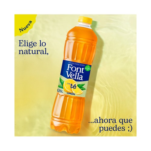 FONT VELLA Agua mineral natural con extracto de té sabor limón 1,15 l.