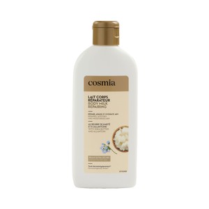 COSMIA Body milk hidratante y reparador, con manteca de karite, para pieles extra secas 250 ml.