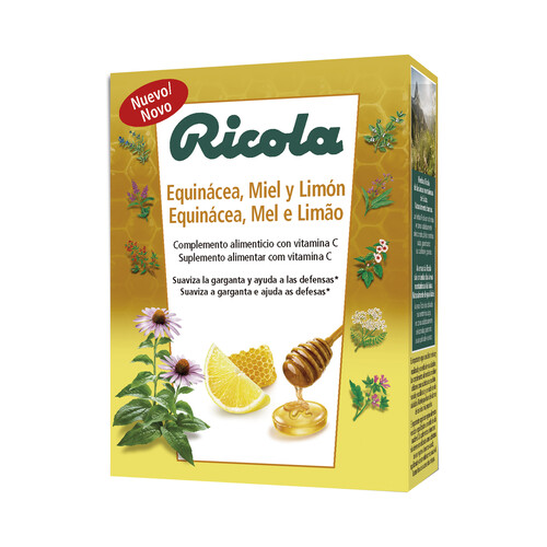 RICOLA Complemento alimenticio con vitamina C, equinácea, miel y limón RICOLA 50 g.