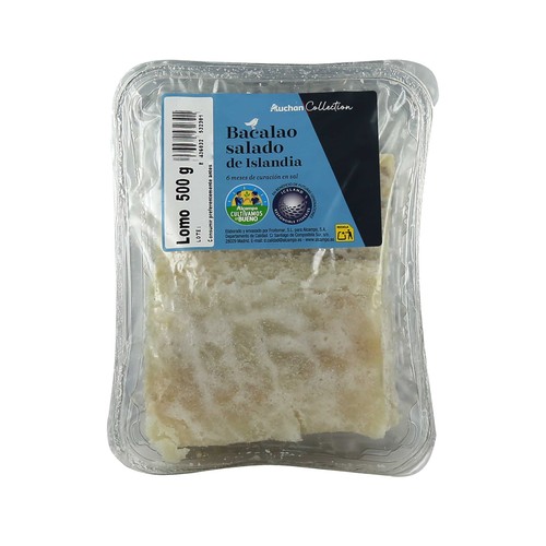 AUCHAN Collection Bacalao salado de Islandia lomo 500 g. Producto Alcampo
