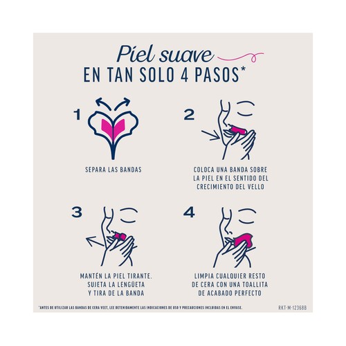 VEET Bandas de cera depilatoria para rostro, pieles normales VEET Expert 32 uds