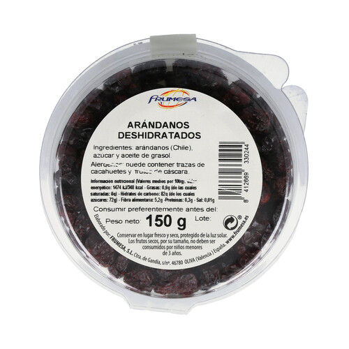 FRUMESA Arándanos deshidratados, FRUMESA, 150 g.