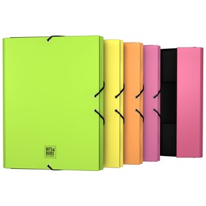 Imagen de Carpeta con gomas, 3 solapas, surtido de colores fluorescente pastel, GRAFOPLAS.