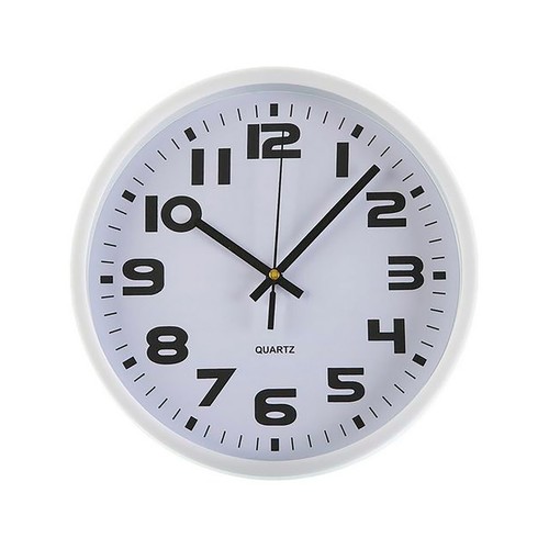 Reloj de pared de cocina de plástico, color blanco, 25 cm, VERSA HOME.