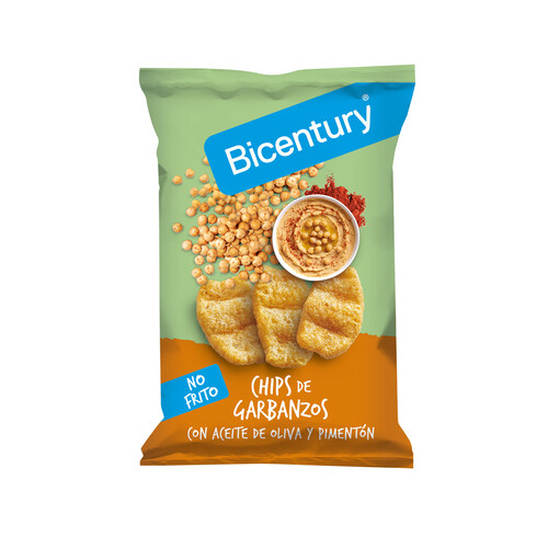Chips de garbanzos con aceite de oliva y pimentón BICENTURY 55 g.