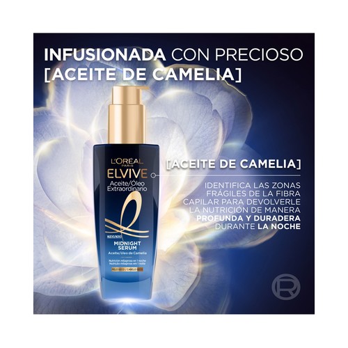 ELVIVE Aceite extraordinario Sérum nutritivo con aceite de Camelia, para cabellos secos 100 ml.