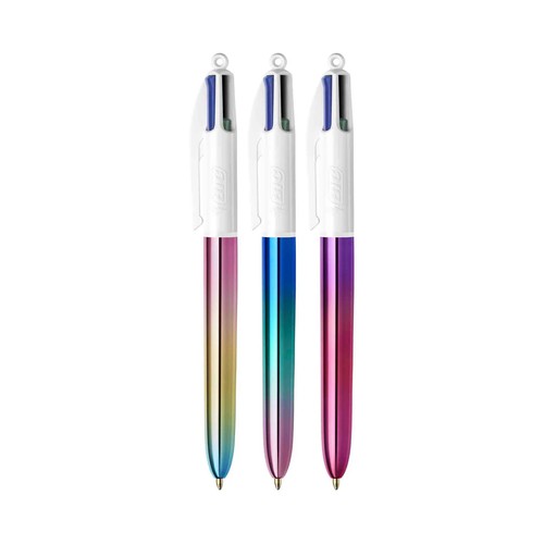 Pack de 3 bolígrafos 4 colores gradient punta media BIC.