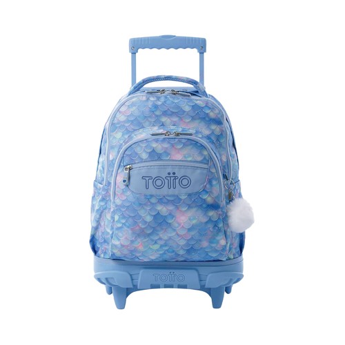 Mochila con ruedas  renglones - nacar. TOTTO