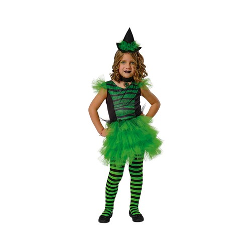 Disfraz Bruja Glamurosa Verde Infantil 5-7 años