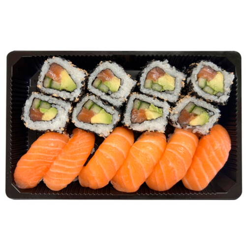 Bandeja 6 sushi salmón y 8 california salmón y aguacate SUSHI GOURMET 14 uds.