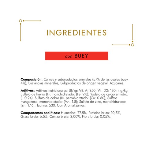 PURINA GOURMET Gold Comida para gatos húmeda, Mousse de Buey GOURMET tarrina 85 g.