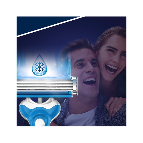 GILLETTE Maquinilla de afeitar desechable con cabezal pivotante de 3 hojas GILLETTE Sensor 3 cool 8 uds.