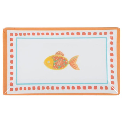 Fuente rectangular 25x15cm sestri melamina peces. SANTA CLARA