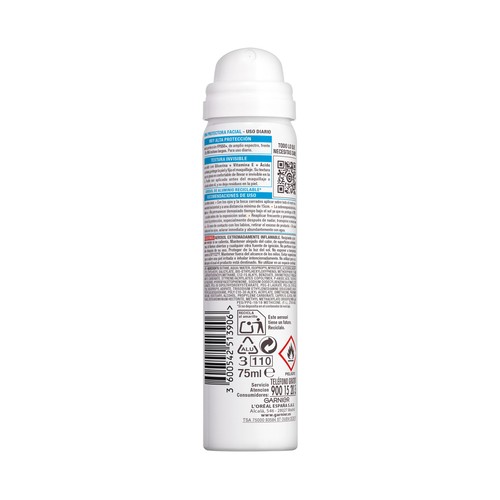 DELIAL Super uv Bruma solar facial con acción hidratante y factor de protección 50 (muy alto) 75 ml.