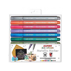 Imagen de ALPINO Rotulador Metallic Marker Color Experience Estuche De 10 Unidades Colores Surtidos