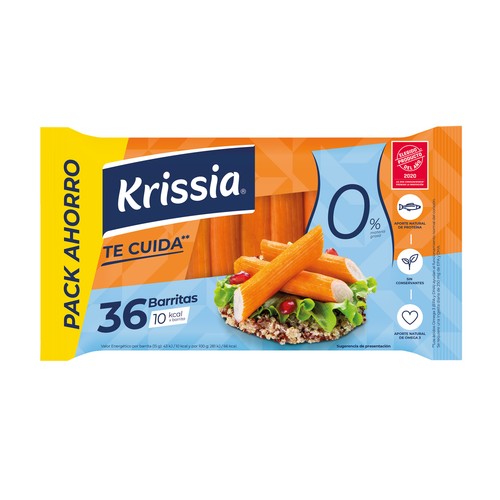 Barritas de surimi 0 % materia grasa KRISSIA 36 uds. 540 g.