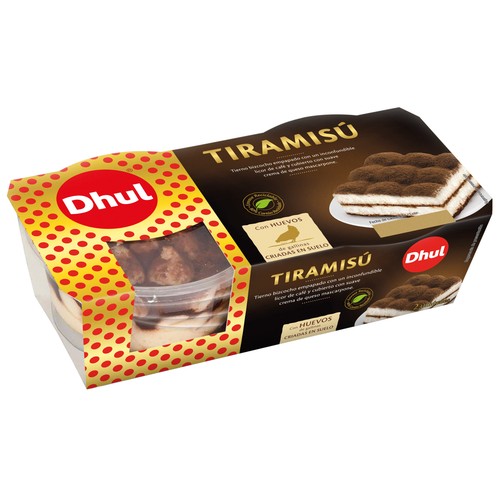 DHUL Tiramisú elaborado con huevos de gallinas criadas en suelo DHUL 2 x 80 g.