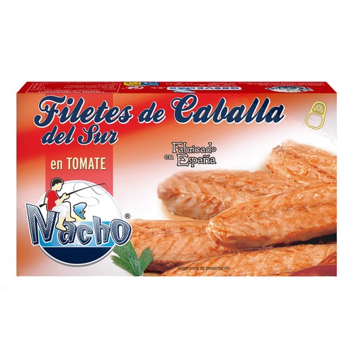 NACHO Filetes de caballa con tomate  en conserva 53 g.