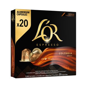 L'OR Café Colombia en cápsulas compatibles con Nespresso L'OR ESPRESSO 20 uds.