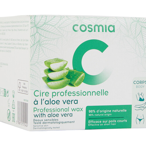 COSMIA Cera con aloe vera para pieles sensibles 400 ml.