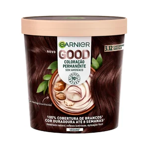 GARNIER Coloracion permanente sin amoniaco, tono 3.12 Castaño arándanos GARNIER Good.